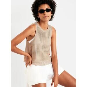 Old Navy Open Stitch Crochet Vest Sleeveless Cotton Sweater NWT XL